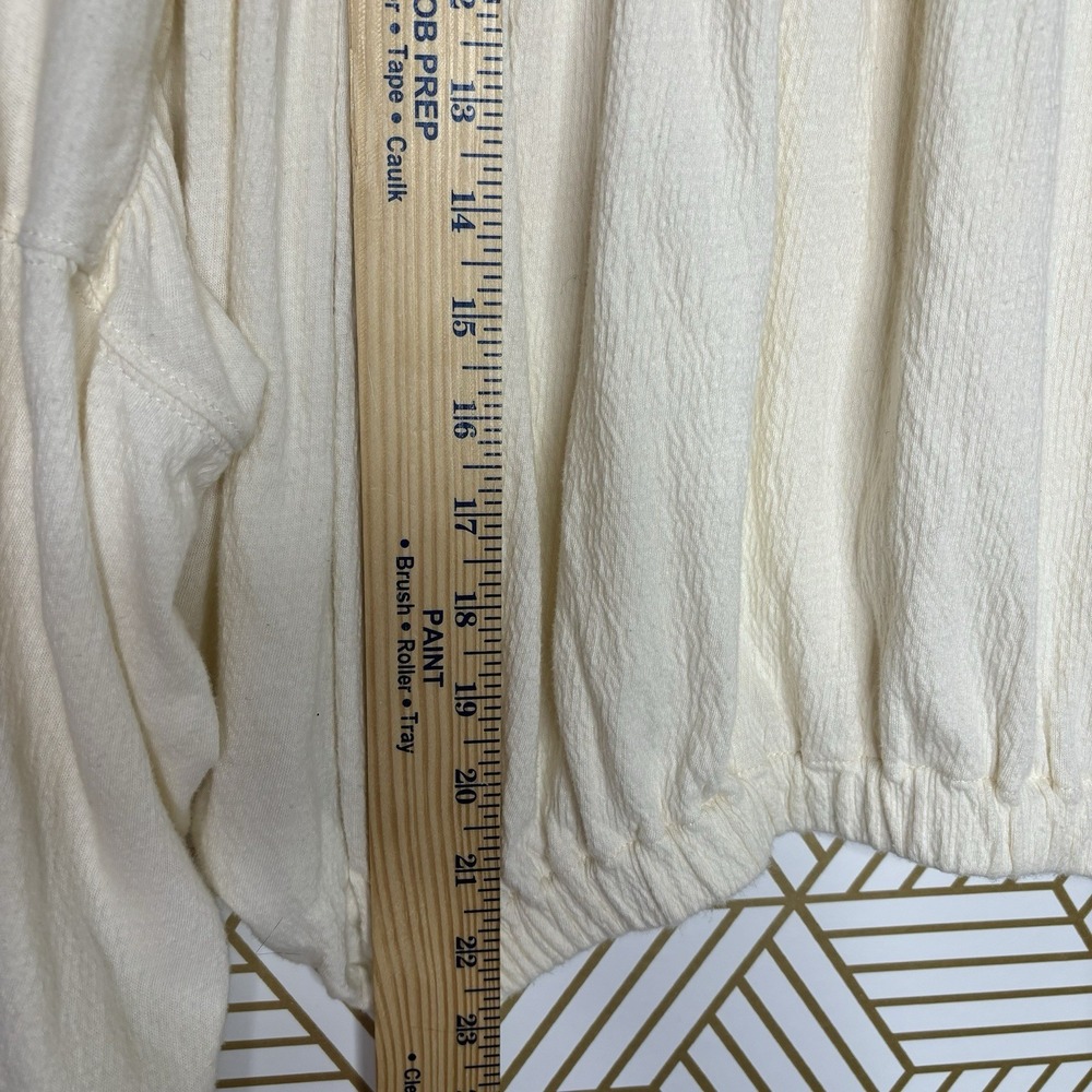 Madewell cropped ivory knit cottagecore top boho ruched minimalist oversized sml - Picture 4 of 10